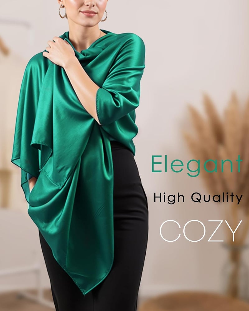 Sofier Satin Shawl Wraps for Women Evening Dresses Wedding Bridal Party Silky Scarf Formal Cover Up Bridesmaid Gifts - Image 2